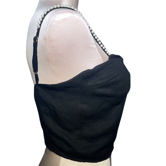 Carolina Benoit black top with beautiful pearl details. Size S - Picture 3 of 15